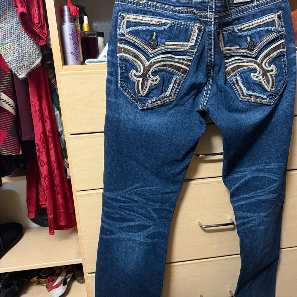 Stylish Blue Embroidered men's Jeans